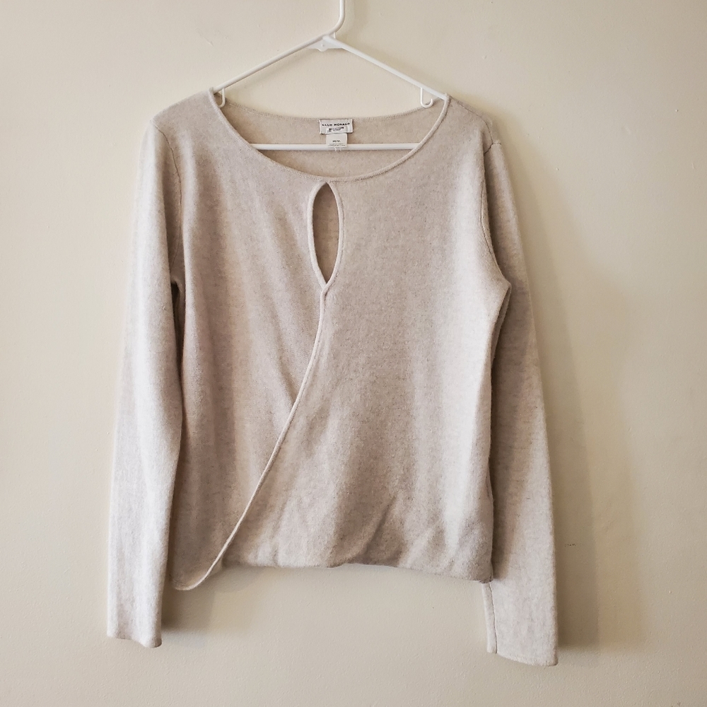 Club Monaco Cashmere Faux Wrap Top Size Medium